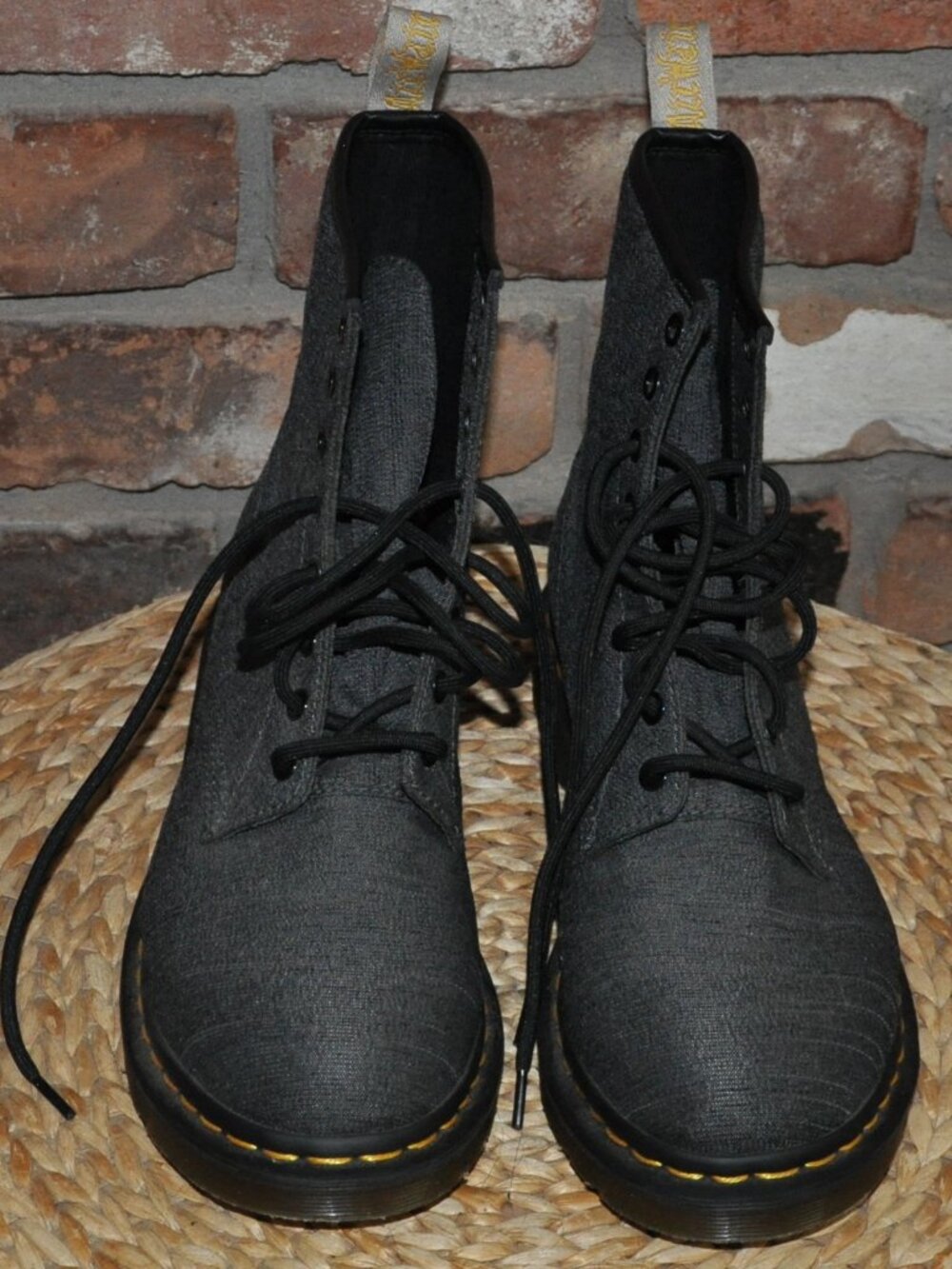 Dr Martens Vegan Castel Boots Gunmetal Grey Lace Up Grunge Punk New EU41 US9 - Picture 2 of 8